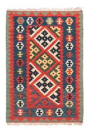 Kelim-tæppe - orientalsk - 129 x 87 cm - flerfarvet
