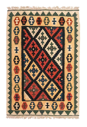 Kelim-tæppe - orientalsk - 128 x 87 cm - blå