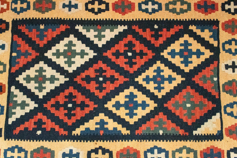 Kelim-tæppe - orientalsk - 128 x 87 cm - blå