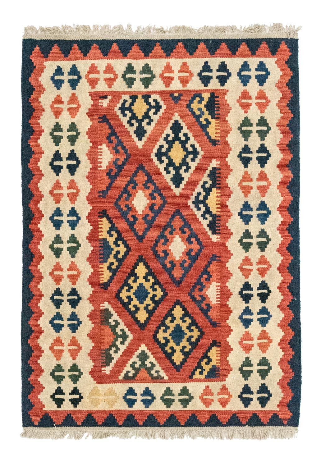 Kelim-tæppe - orientalsk - 123 x 85 cm - orange