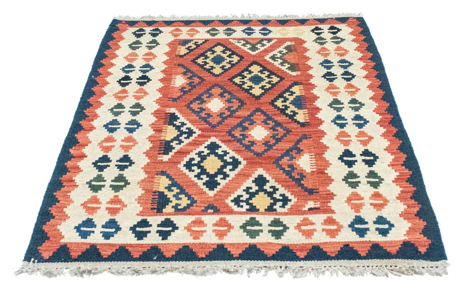 Kelim-tæppe - orientalsk - 123 x 85 cm - orange