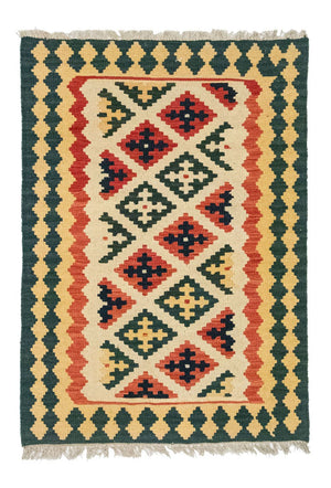 Kelim-tæppe - orientalsk - 125 x 86 cm - beige