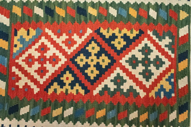 Kelim-tæppe - orientalsk - 120 x 80 cm - grøn