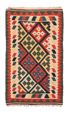 Kelim-tæppe - orientalsk - 132 x 80 cm - beige