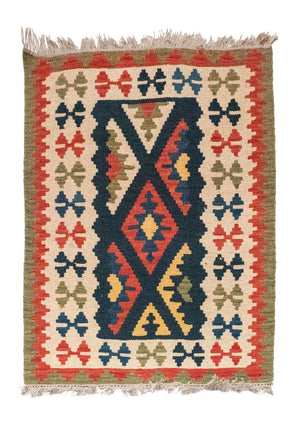 Kelim-tæppe - orientalsk - 121 x 80 cm - blå