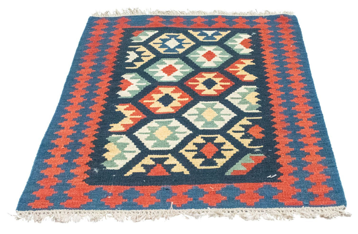 Kelim-tæppe - orientalsk - 122 x 82 cm - blå