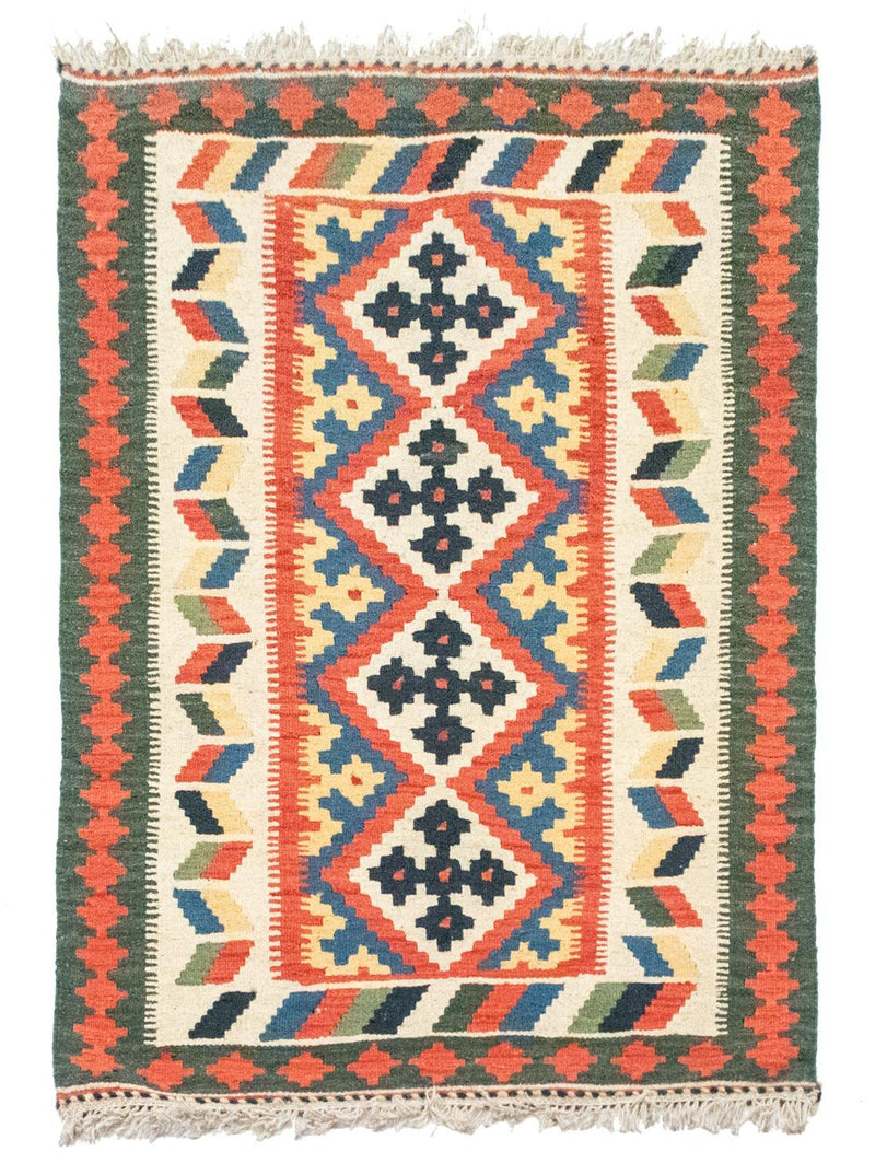 Kelim-tæppe - orientalsk - 127 x 84 cm - orange