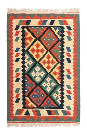 Kelim-tæppe - orientalsk - 123 x 82 cm - blå