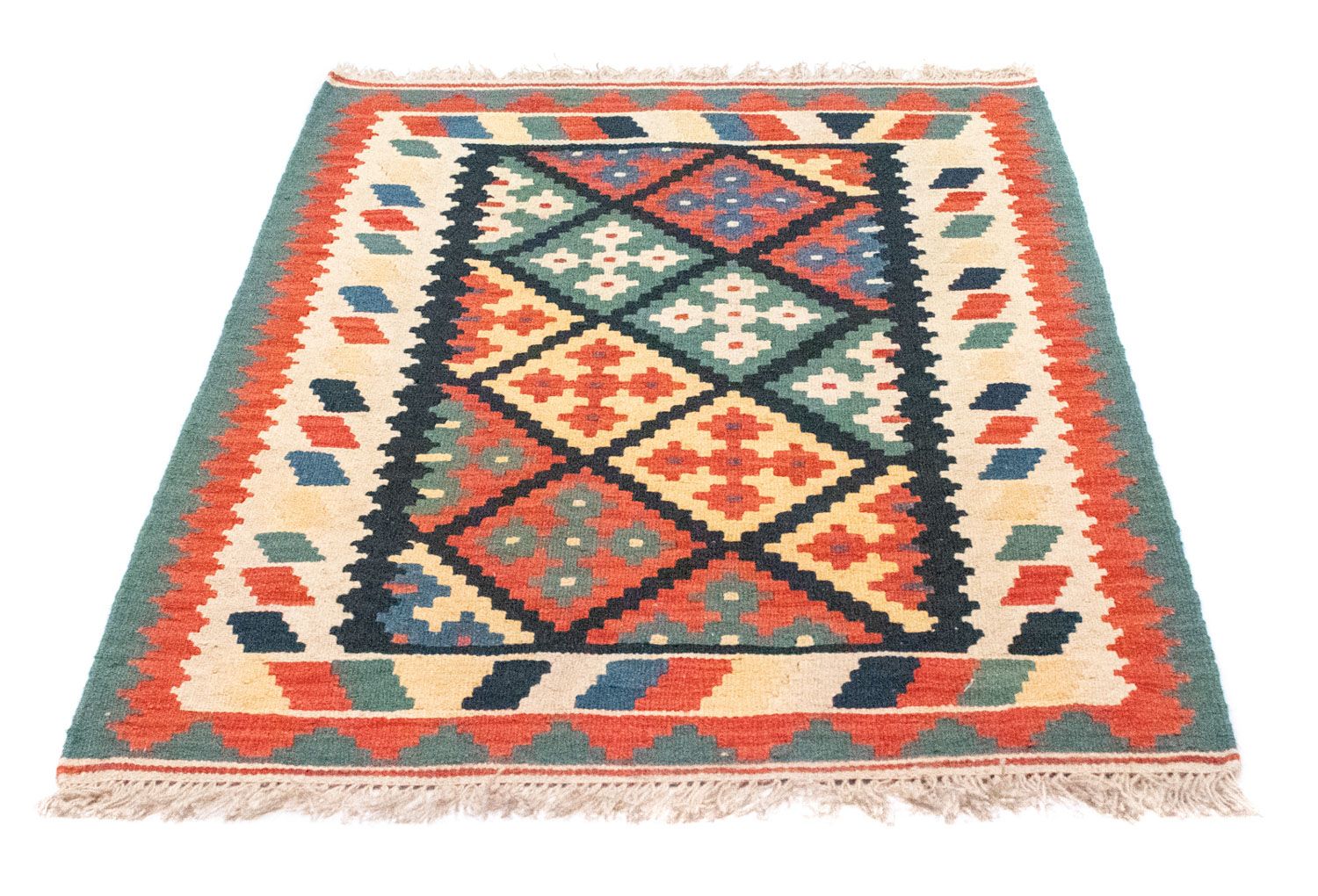 Kelim-tæppe - orientalsk - 123 x 82 cm - blå