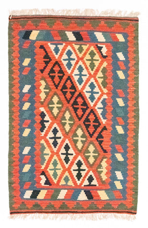 Kelim-tæppe - orientalsk - 126 x 83 cm - orange