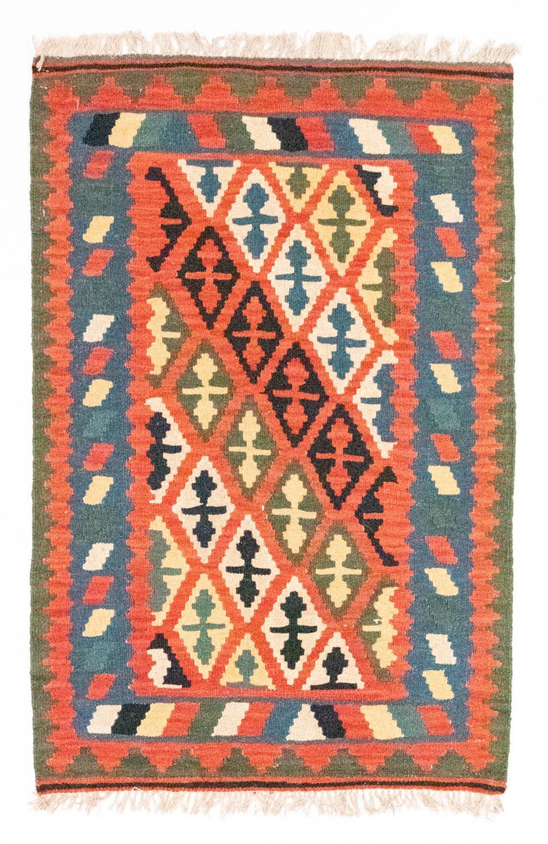 Kelim-tæppe - orientalsk - 126 x 83 cm - orange