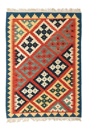 Kelim-tæppe - orientalsk - 118 x 83 cm - flerfarvet