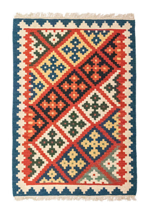 Kelim-tæppe - orientalsk - 121 x 85 cm - flerfarvet