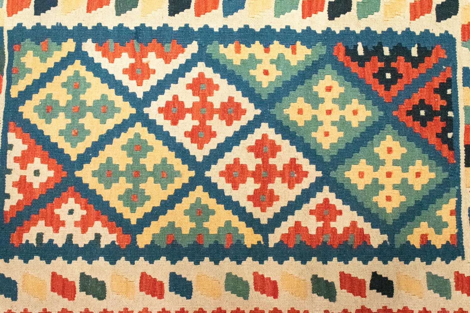 Kelim-tæppe - orientalsk - 126 x 83 cm - blå