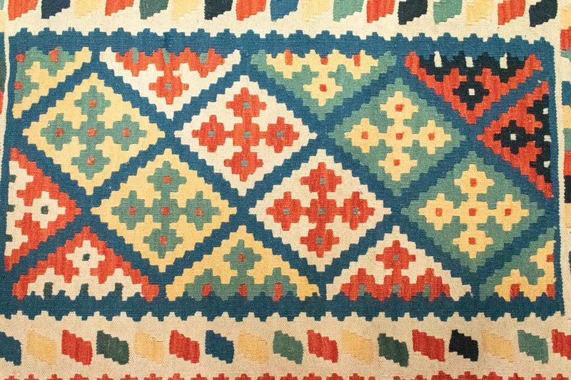 Kelim-tæppe - orientalsk - 126 x 83 cm - blå