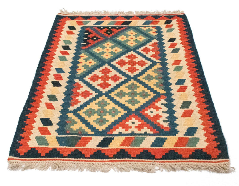Kelim-tæppe - orientalsk - 126 x 83 cm - blå