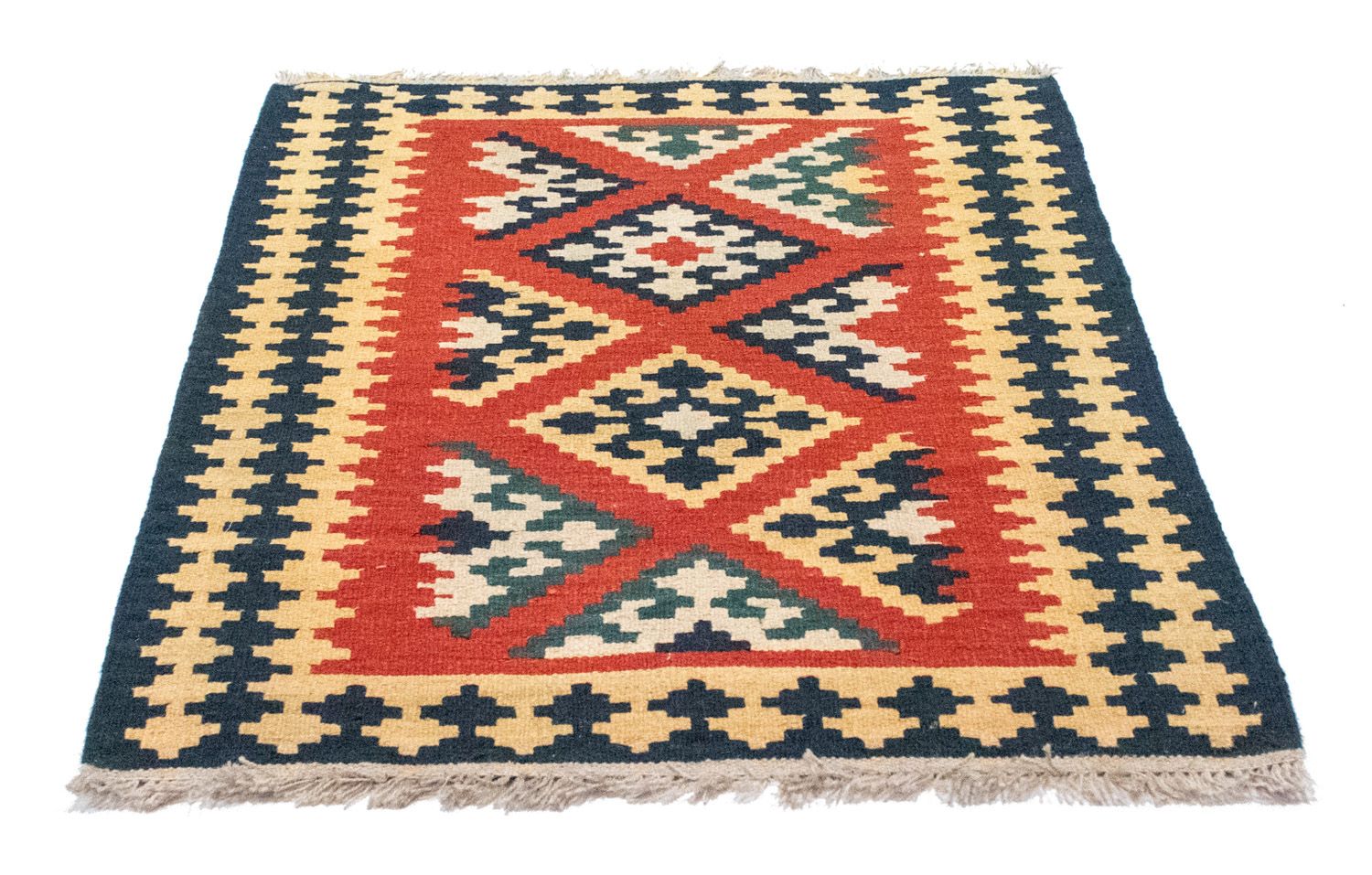 Kelim-tæppe - orientalsk - 127 x 84 cm - orange