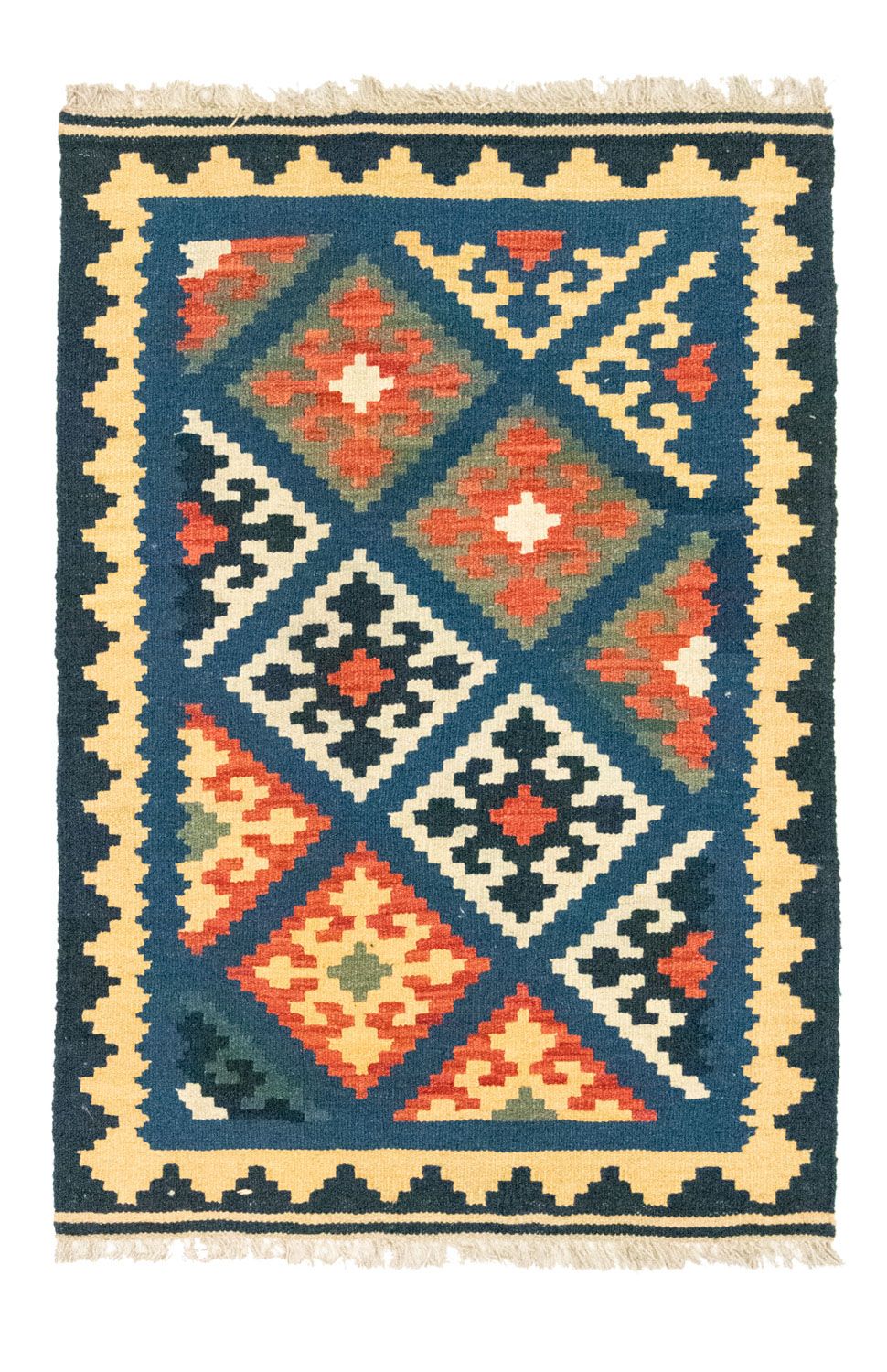 Kelim-tæppe - orientalsk - 125 x 85 cm - blå