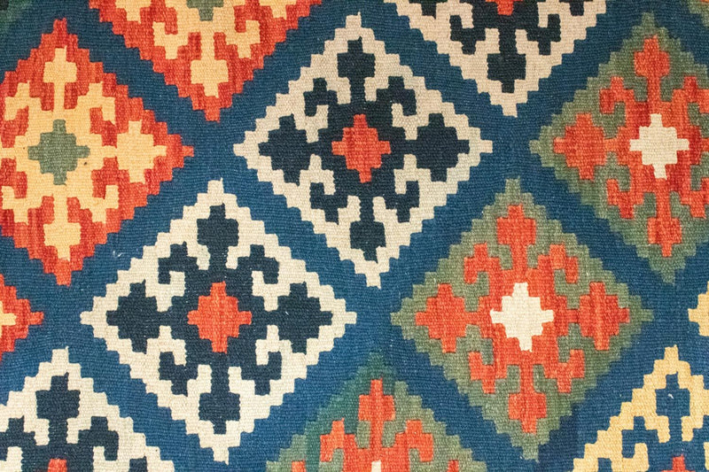 Kelim-tæppe - orientalsk - 125 x 85 cm - blå