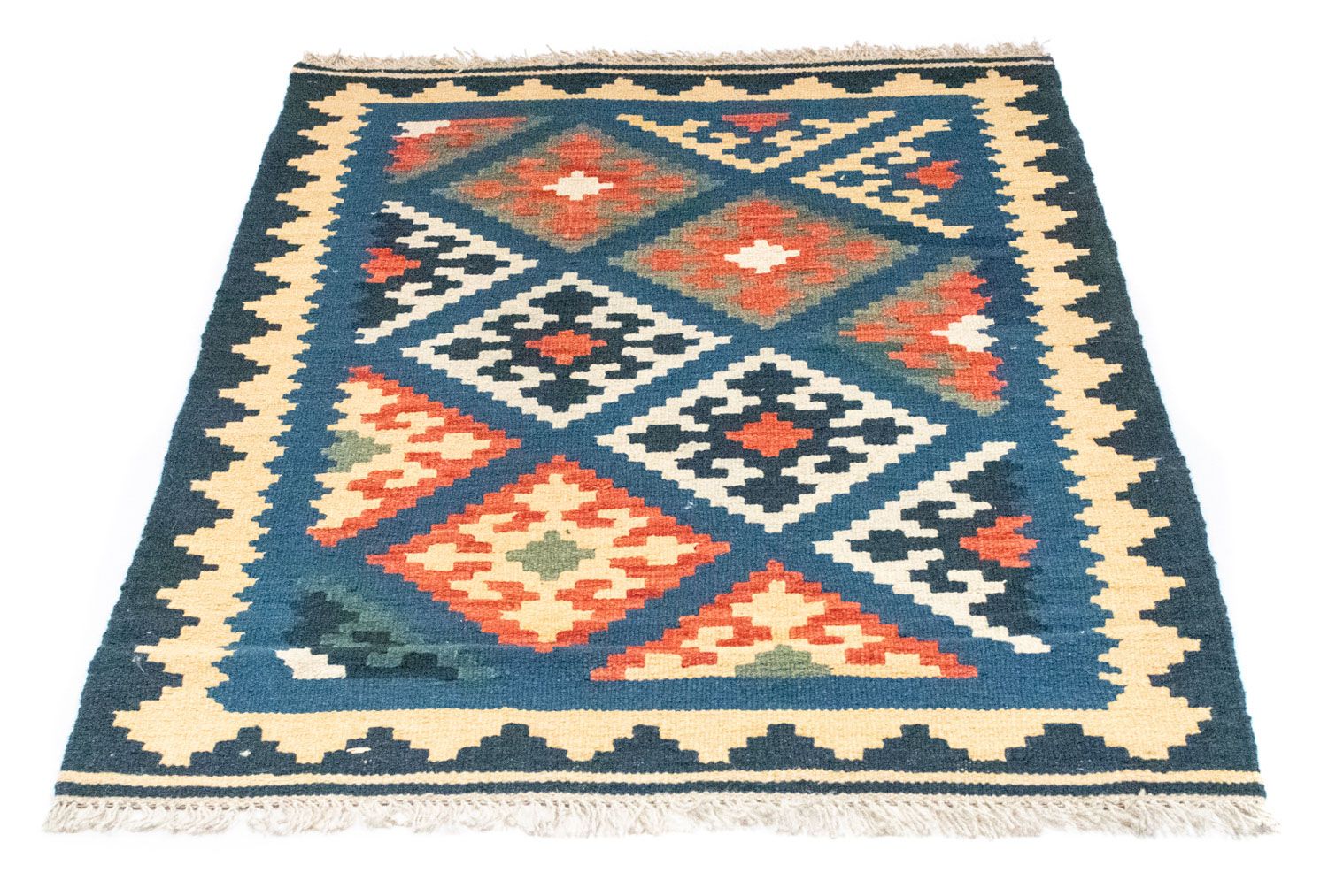 Kelim-tæppe - orientalsk - 125 x 85 cm - blå