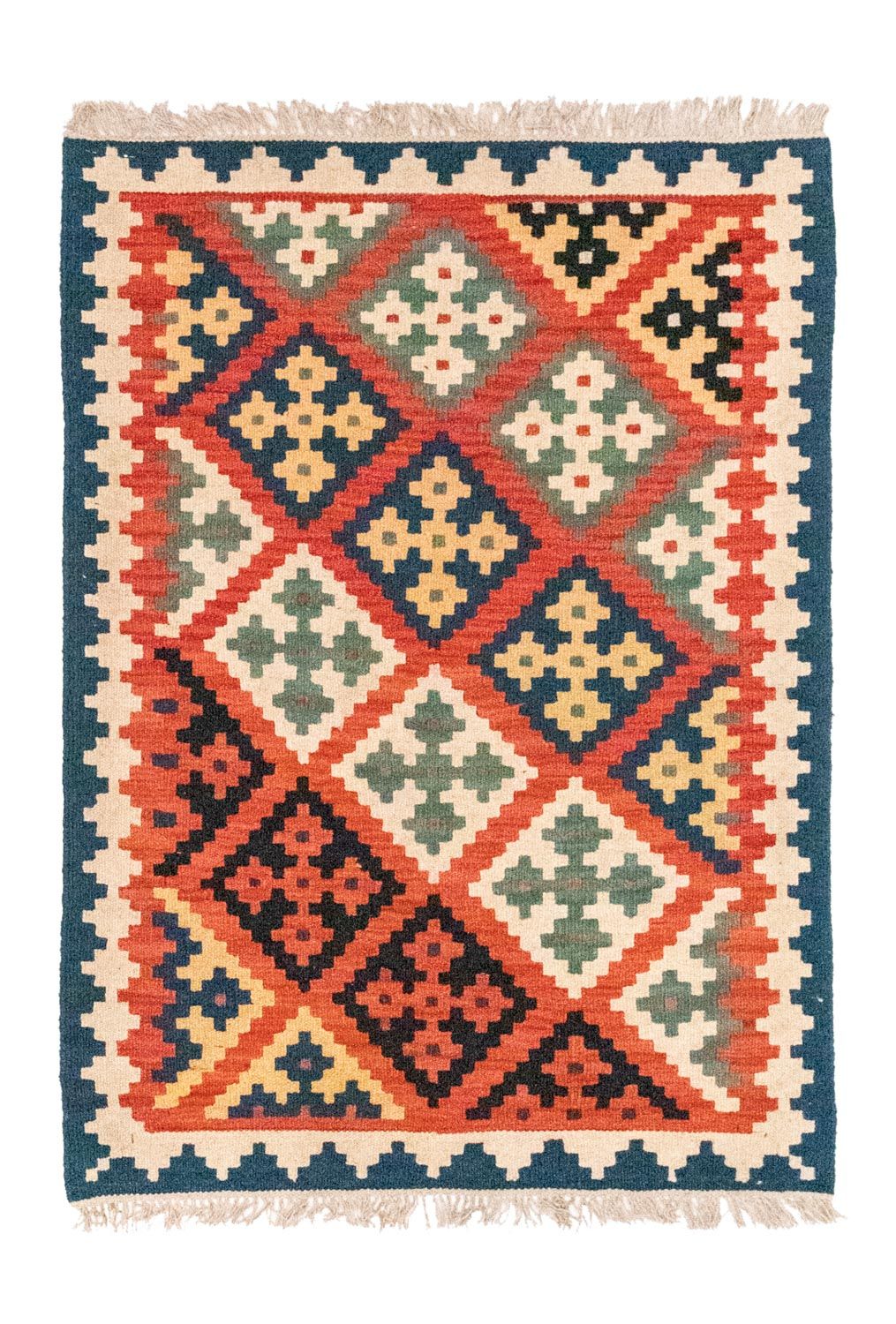 Kelim-tæppe - orientalsk - 118 x 85 cm - orange