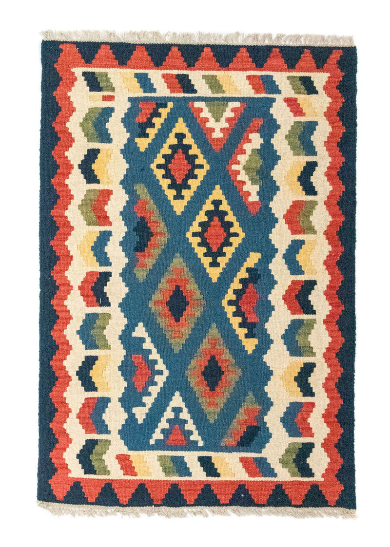 Kelim-tæppe - orientalsk - 121 x 80 cm - blå