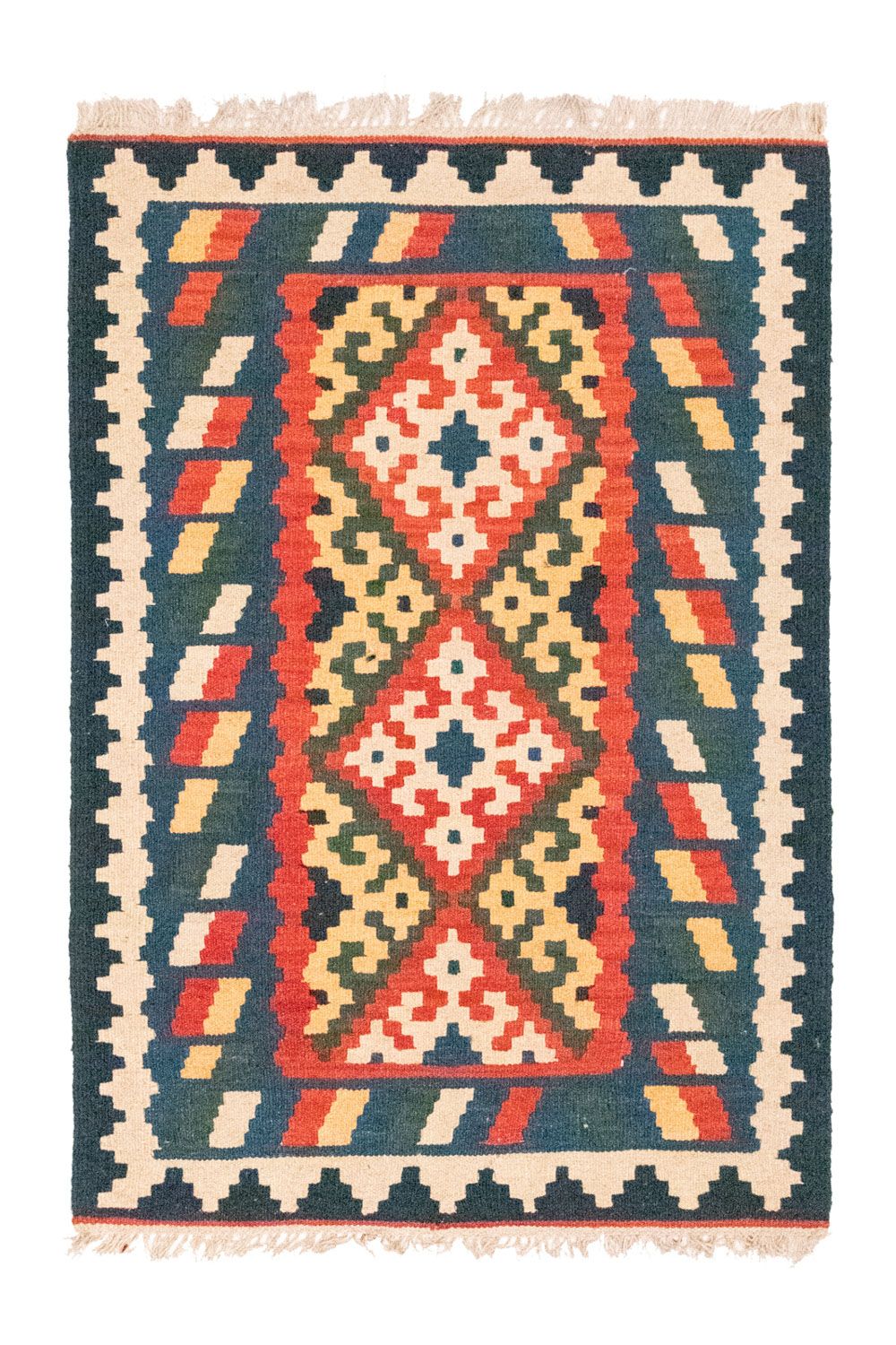 Kelim-tæppe - orientalsk - 124 x 80 cm - orange