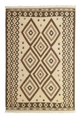 Kelim-tæppe - orientalsk - 308 x 205 cm - beige