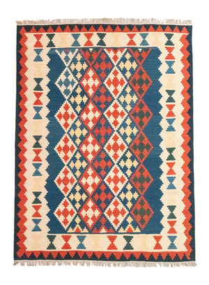 Kelim-tæppe - orientalsk - 240 x 185 cm - blå