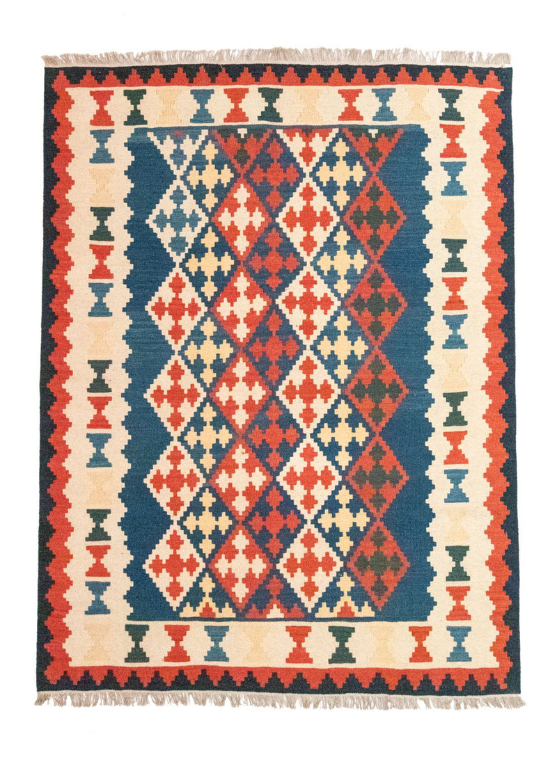 Kelim-tæppe - orientalsk - 240 x 185 cm - blå
