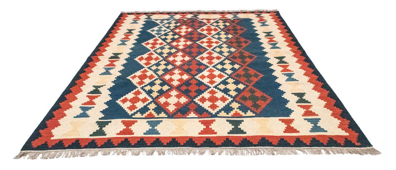 Kelim-tæppe - orientalsk - 240 x 185 cm - blå
