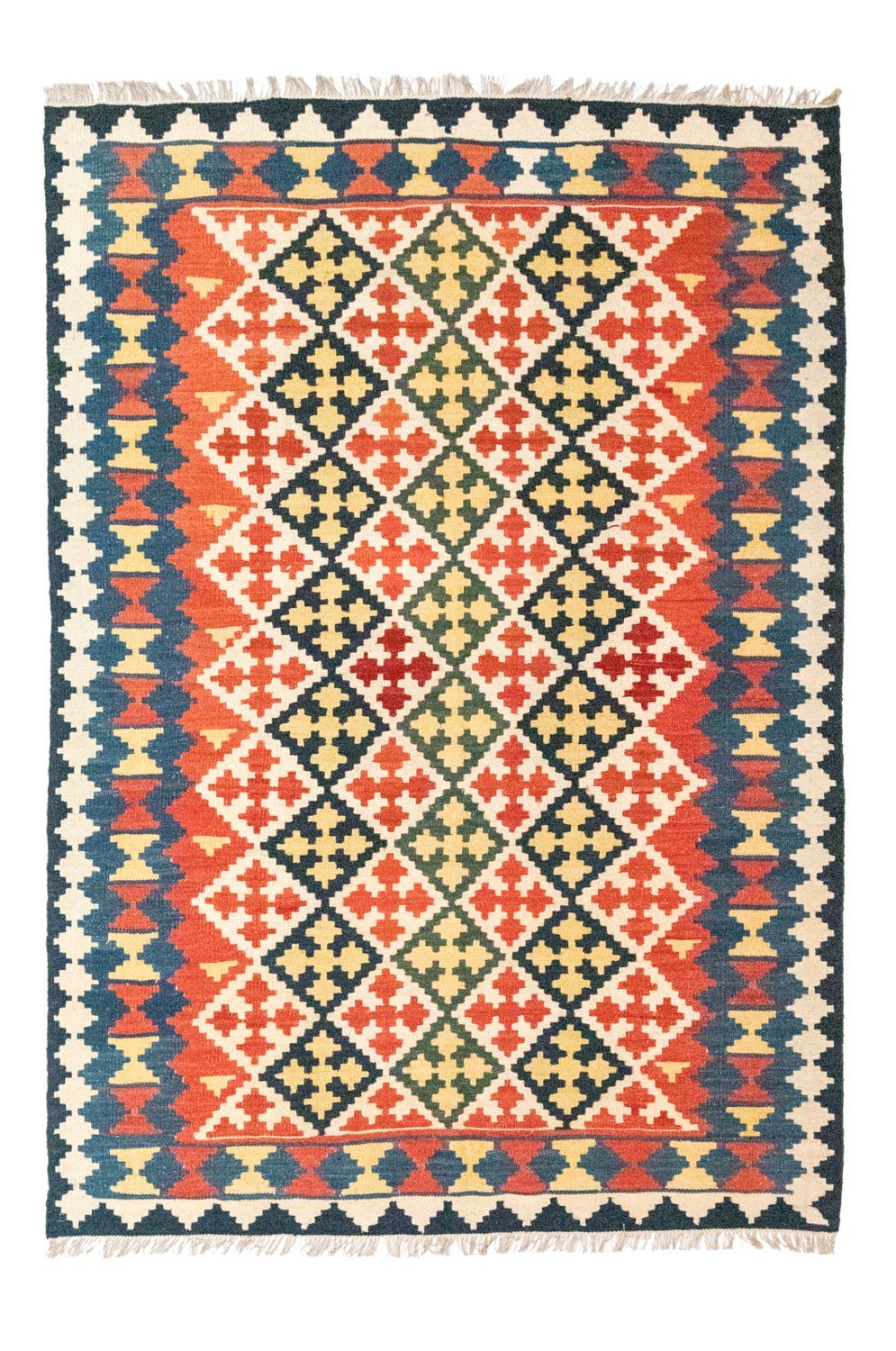Kelim-tæppe - orientalsk - 248 x 170 cm - orange