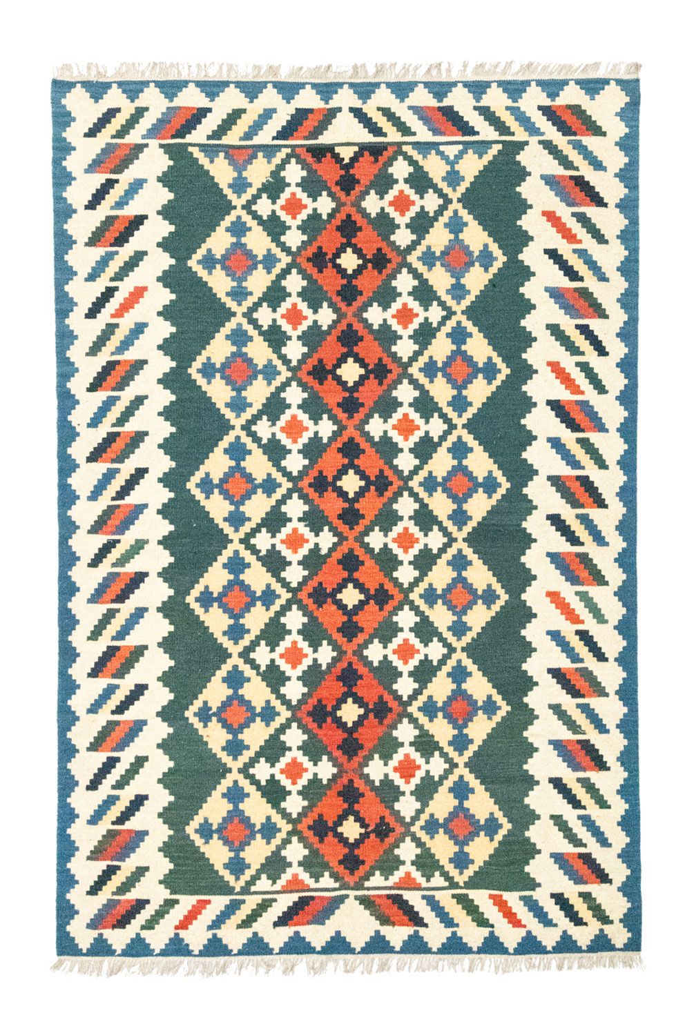 Kelim-tæppe - orientalsk - 250 x 165 cm - blå
