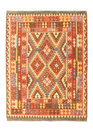 Kelim-tæppe - orientalsk - 229 x 174 cm - orange