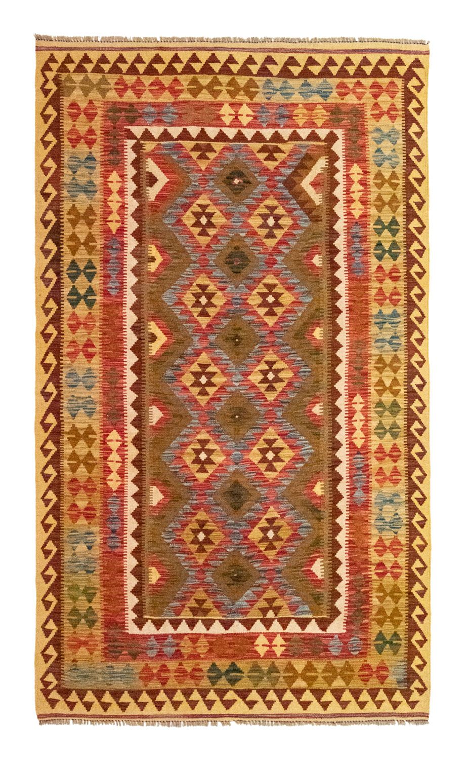 Kelim-tæppe - orientalsk - 256 x 151 cm - brun