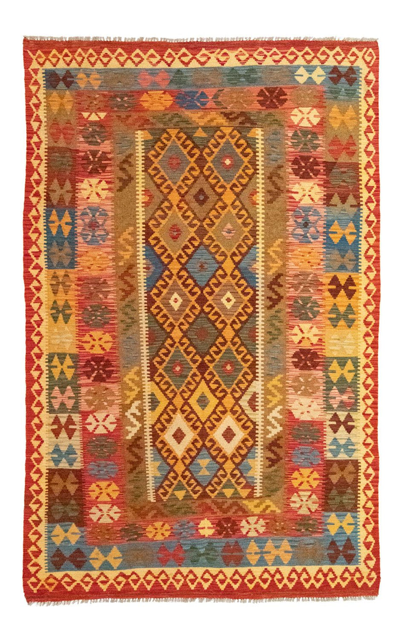 Kelim-tæppe - orientalsk - 259 x 161 cm - orange