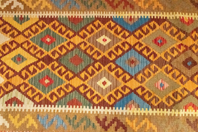 Kelim-tæppe - orientalsk - 259 x 161 cm - orange