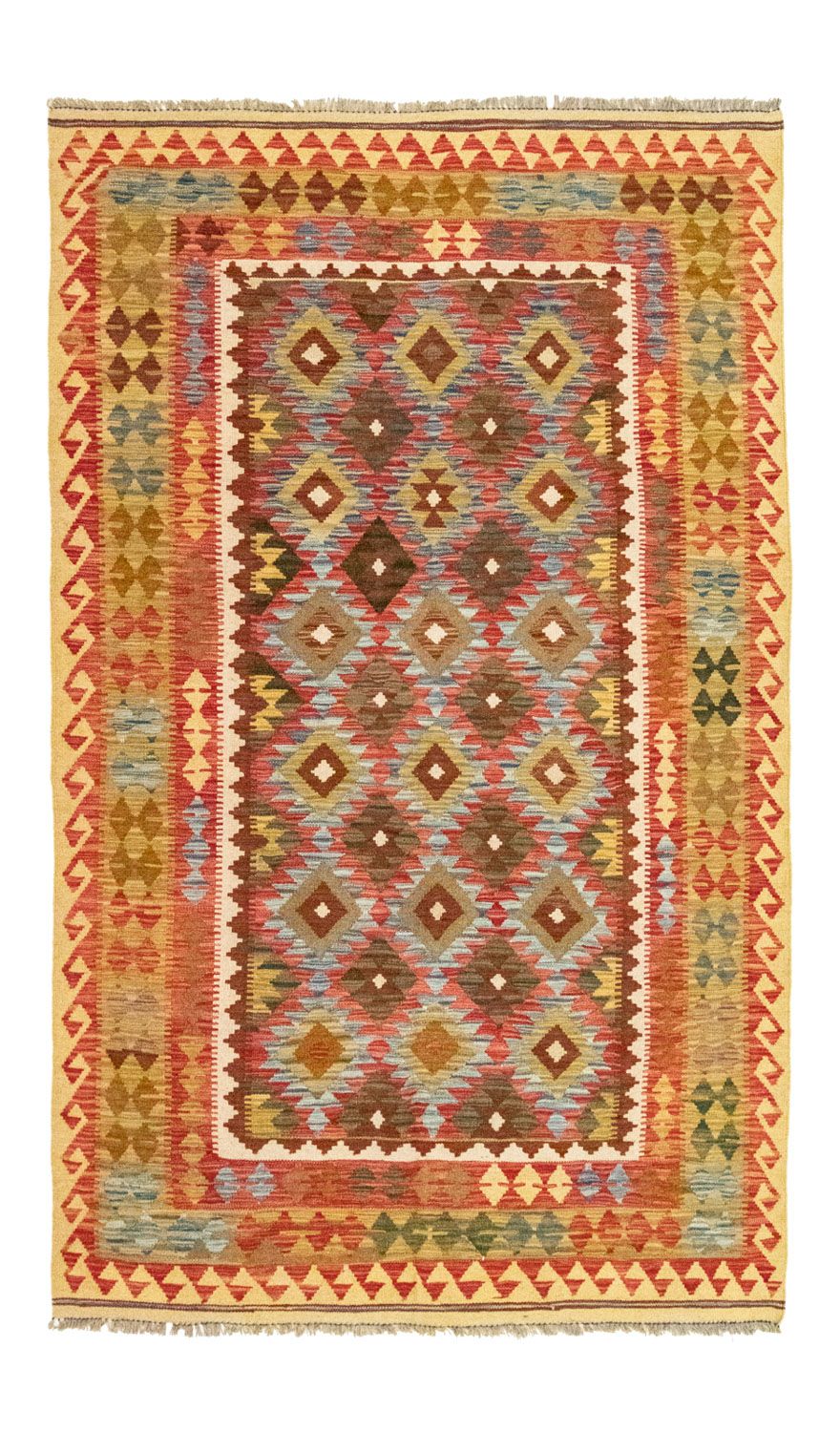 Kelim-tæppe - orientalsk - 255 x 153 cm - orange
