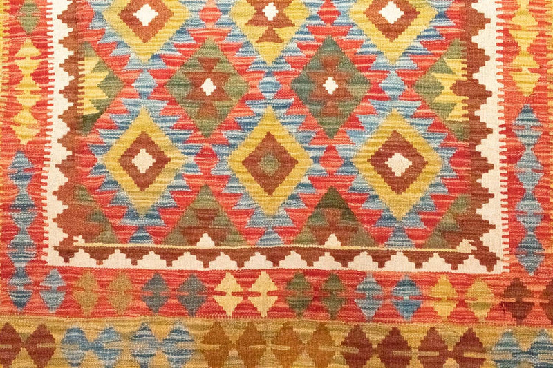 Kelim-tæppe - orientalsk - 255 x 153 cm - orange