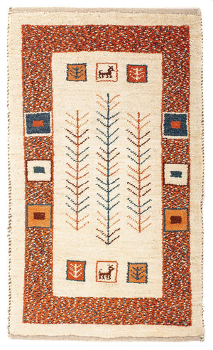 Gabbeh-tæppe - Persisk - 102 x 57 cm - beige