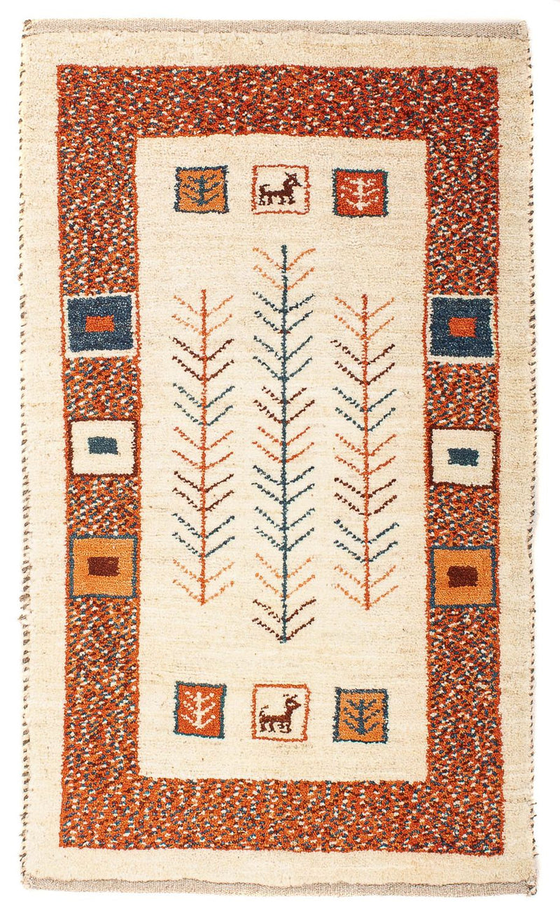 Gabbeh-tæppe - Persisk - 102 x 57 cm - beige