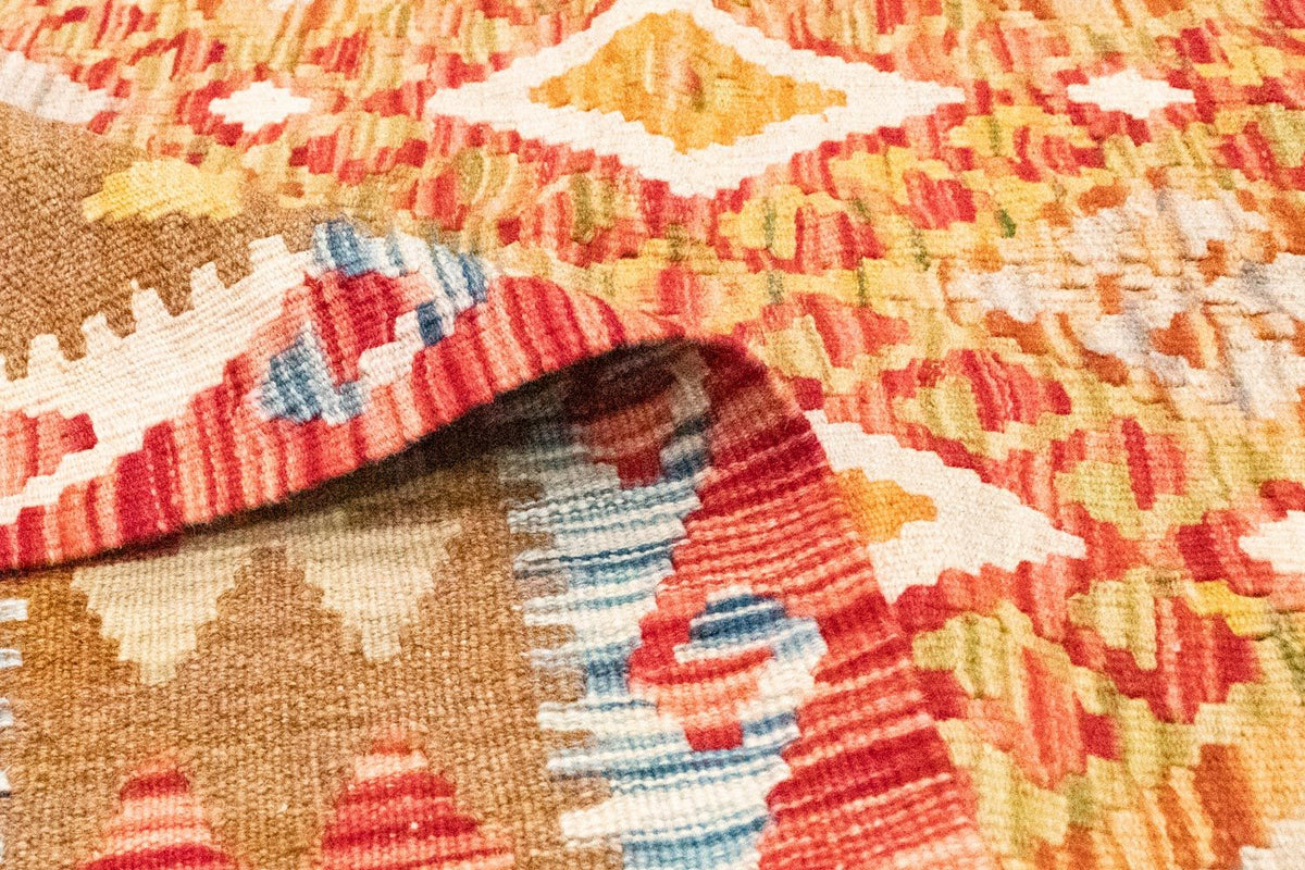 Kelim-tæppe - orientalsk - 252 x 162 cm - guld