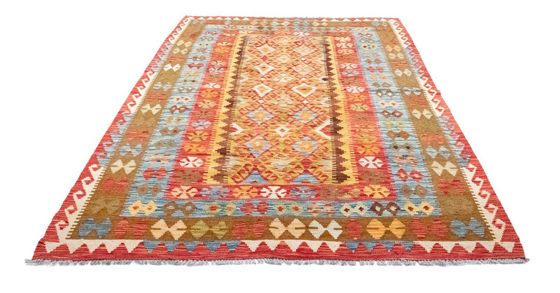Kelim-tæppe - orientalsk - 252 x 162 cm - guld