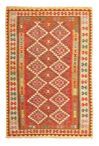 Kelim-tæppe - orientalsk - 242 x 156 cm - orange