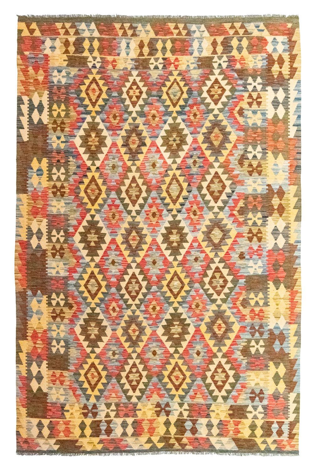 Kelim-tæppe - orientalsk - 296 x 200 cm - flerfarvet