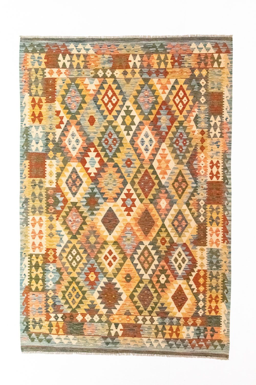 Kelim-tæppe - orientalsk - 296 x 197 cm - flerfarvet