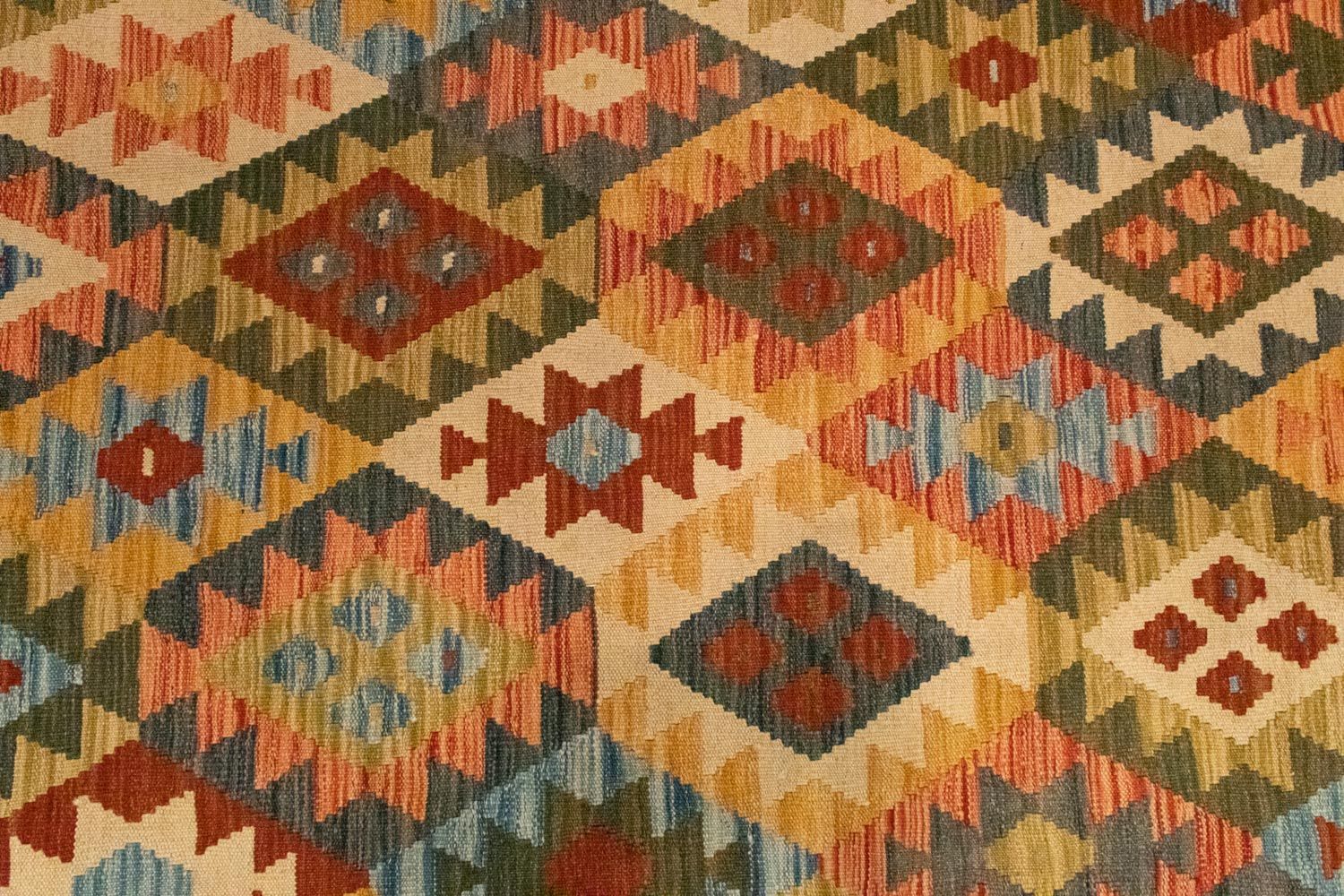 Kelim-tæppe - orientalsk - 296 x 197 cm - flerfarvet