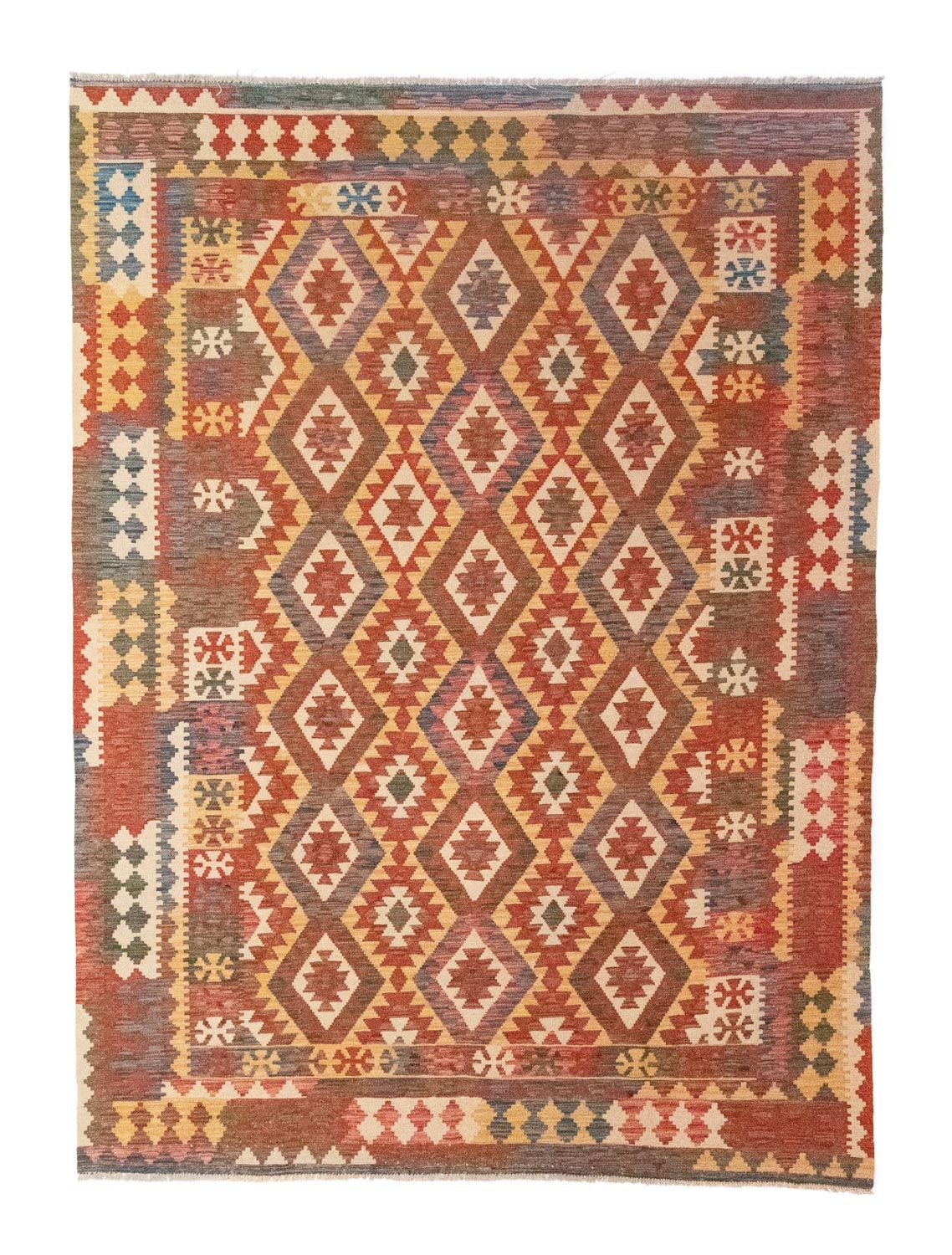 Kelim-tæppe - orientalsk - 287 x 201 cm - brun