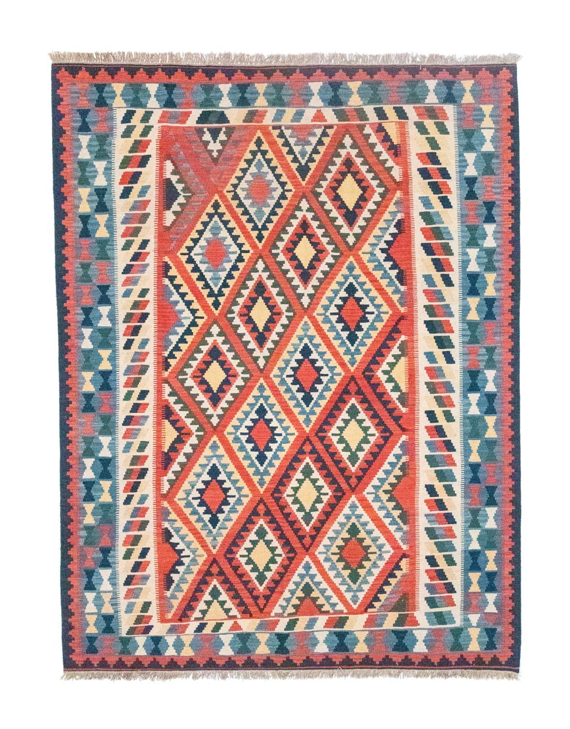 Kelim-tæppe - orientalsk - 293 x 205 cm - orange