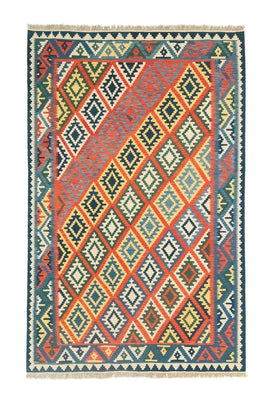 Kelim-tæppe - orientalsk - 300 x 208 cm - orange